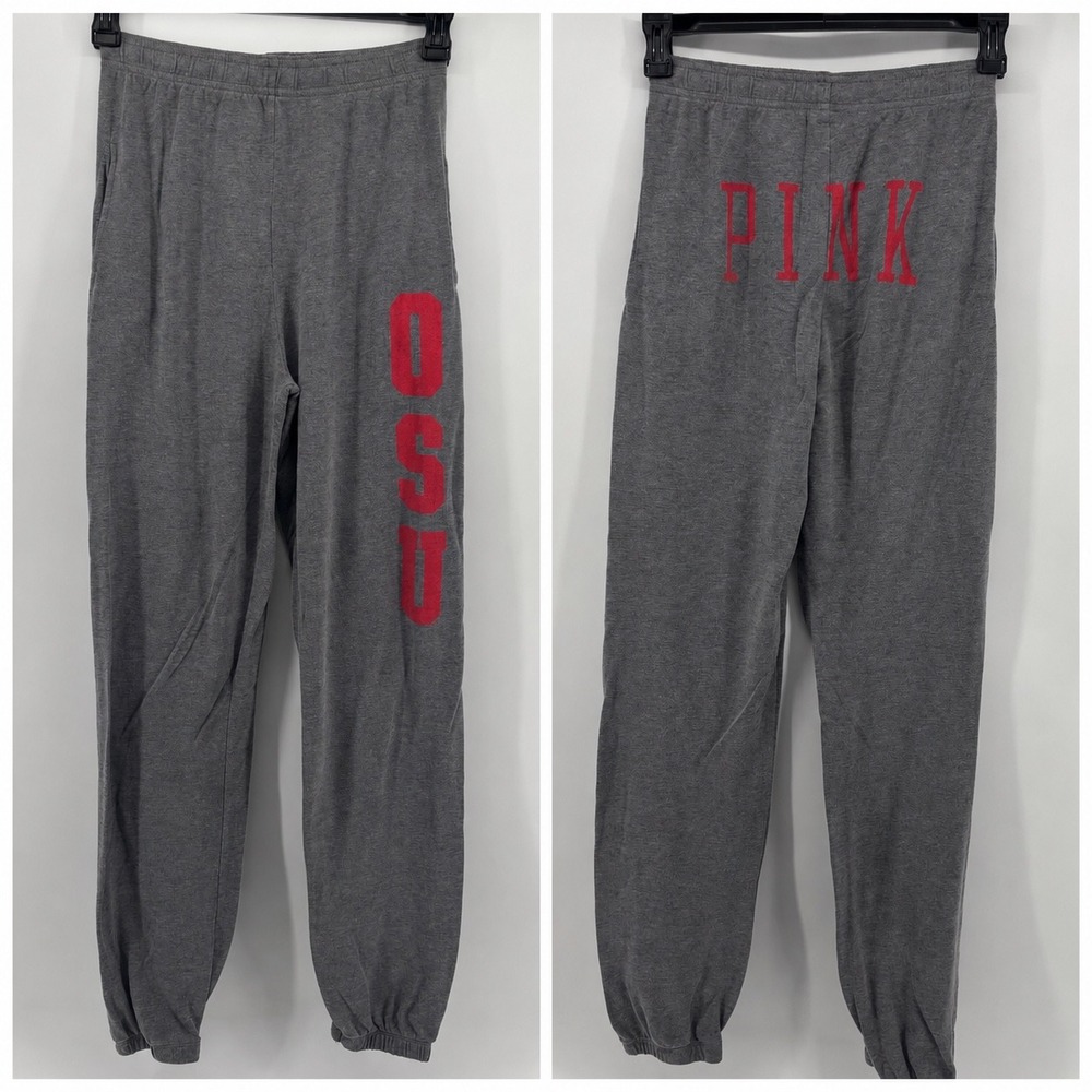 PINK Victoria's Secret Ohio State‎ University OSU Sweatpants Gray Red Women XS